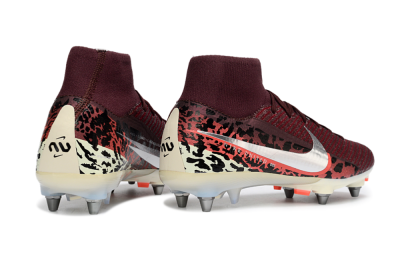 Nike Air Zoom Mercurial Superfly 10 Elite SG Football Boots - Red/Dark Berry/Metallic Silver