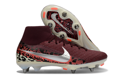 Nike Air Zoom Mercurial Superfly 10 Elite SG Football Boots - Red/Dark Berry/Metallic Silver