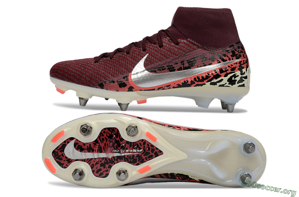 Nike Air Zoom Mercurial Superfly 10 Elite SG Football Boots - Red/Dark Berry/Metallic Silver 1