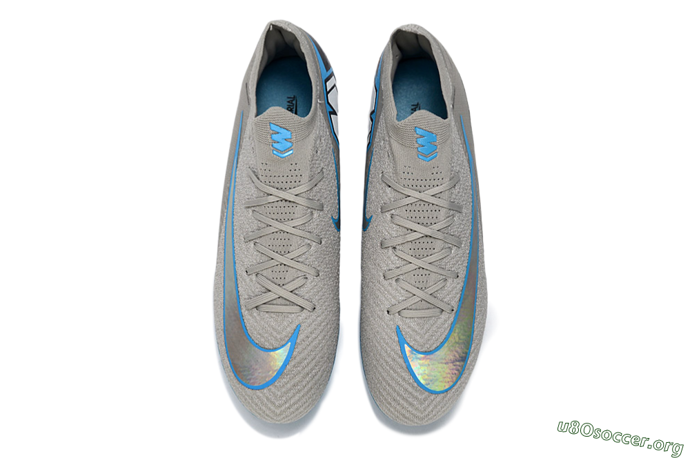 Nike Air Zoom Mercurial Vapor 16 Elite TF Football Shoes - Gray/Sky Blue/Sea Foam 4