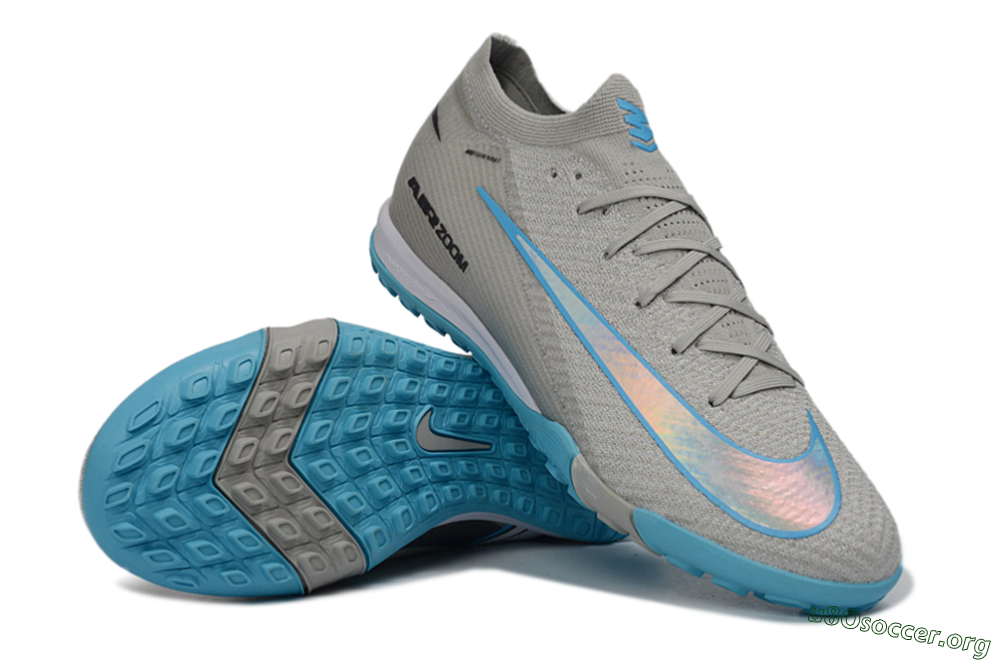 Nike Air Zoom Mercurial Vapor 16 Elite TF Football Shoes - Gray/Sky Blue/Sea Foam 0