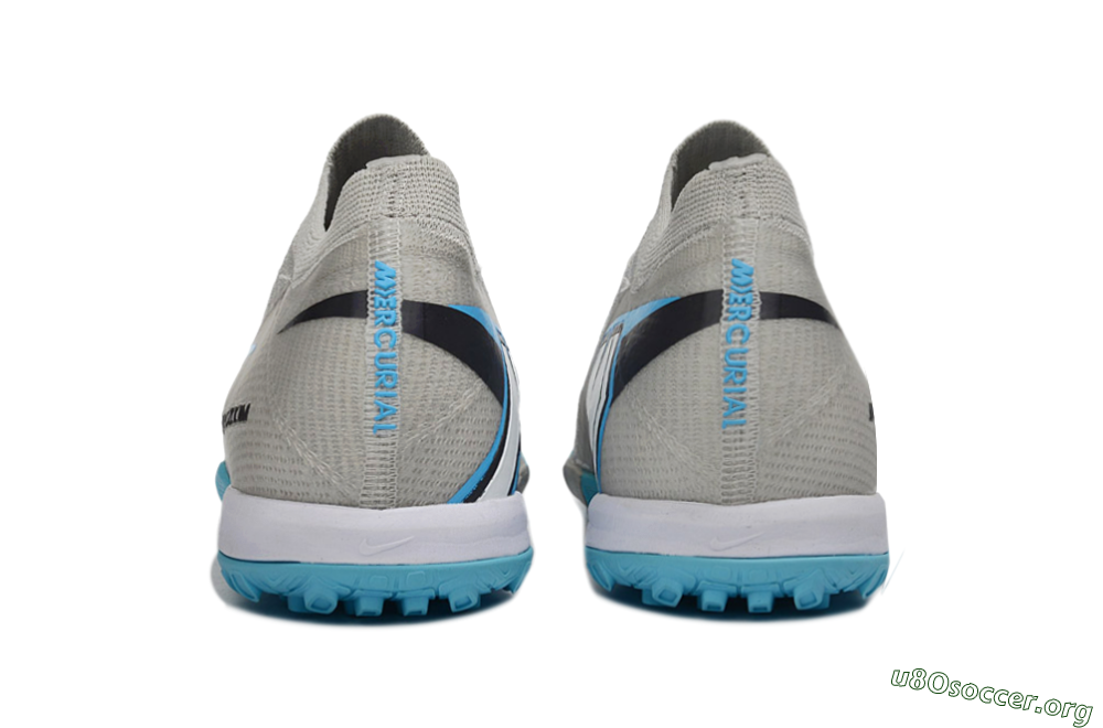 Nike Air Zoom Mercurial Vapor 16 Elite TF Football Shoes - Gray/Sky Blue/Sea Foam 5