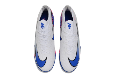 Nike Air Zoom Mercurial Vapor 16 Elite TF Football Shoes - White/Electric Blue/Pink Flash