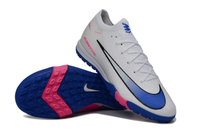 Nike Air Zoom Mercurial Vapor 16 Elite TF Football Shoes - White/Electric Blue/Pink Flash
