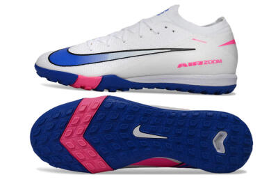 Nike Air Zoom Mercurial Vapor 16 Elite TF Football Shoes - White/Electric Blue/Pink Flash