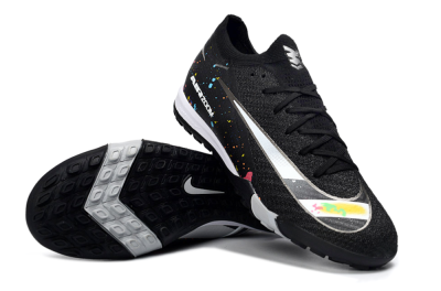 Nike Air Zoom Mercurial Vapor 16 Elite TF Football Shoes - Black/Rainbow Splash/Sleek White