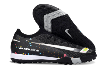 Nike Air Zoom Mercurial Vapor 16 Elite TF Football Shoes - Black/Rainbow Splash/Sleek White