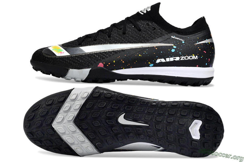 Nike Air Zoom Mercurial Vapor 16 Elite TF Football Shoes - Black/Rainbow Splash/Sleek White 1