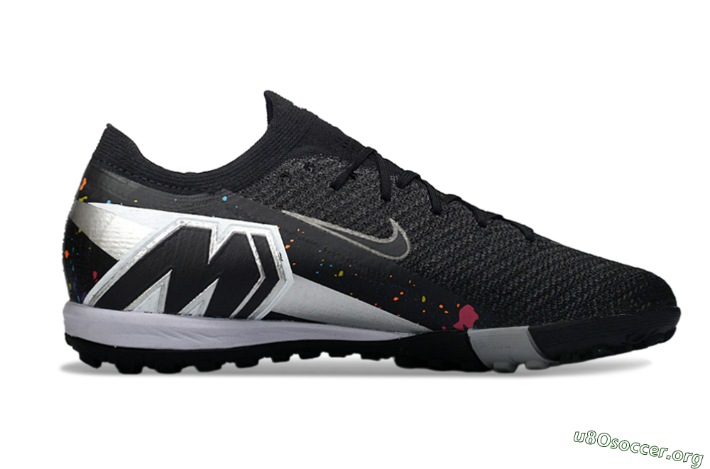Nike Air Zoom Mercurial Vapor 16 Elite TF Football Shoes - Black/Rainbow Splash/Sleek White 7