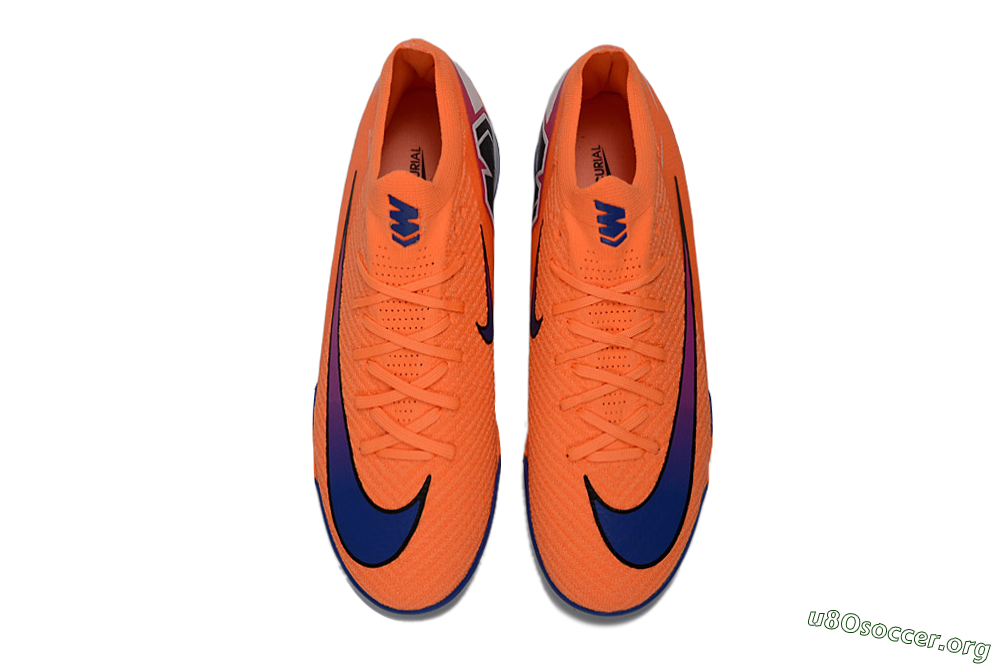 Nike Air Zoom Mercurial Vapor 16 Elite TF Football Shoes - Orange/Electric Blue/Fiery Orange 4
