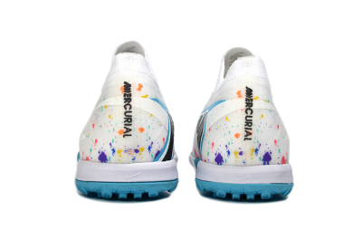 Nike Air Zoom Mercurial Vapor 16 Elite TF Football Shoes - White/Crystal Blue/Splattered Pastel