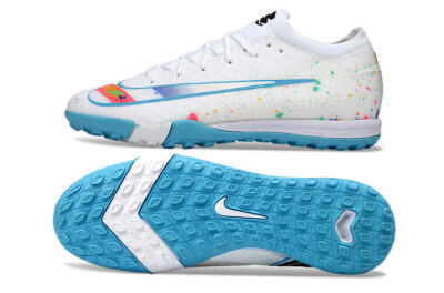 Nike Air Zoom Mercurial Vapor 16 Elite TF Football Shoes - White/Crystal Blue/Splattered Pastel