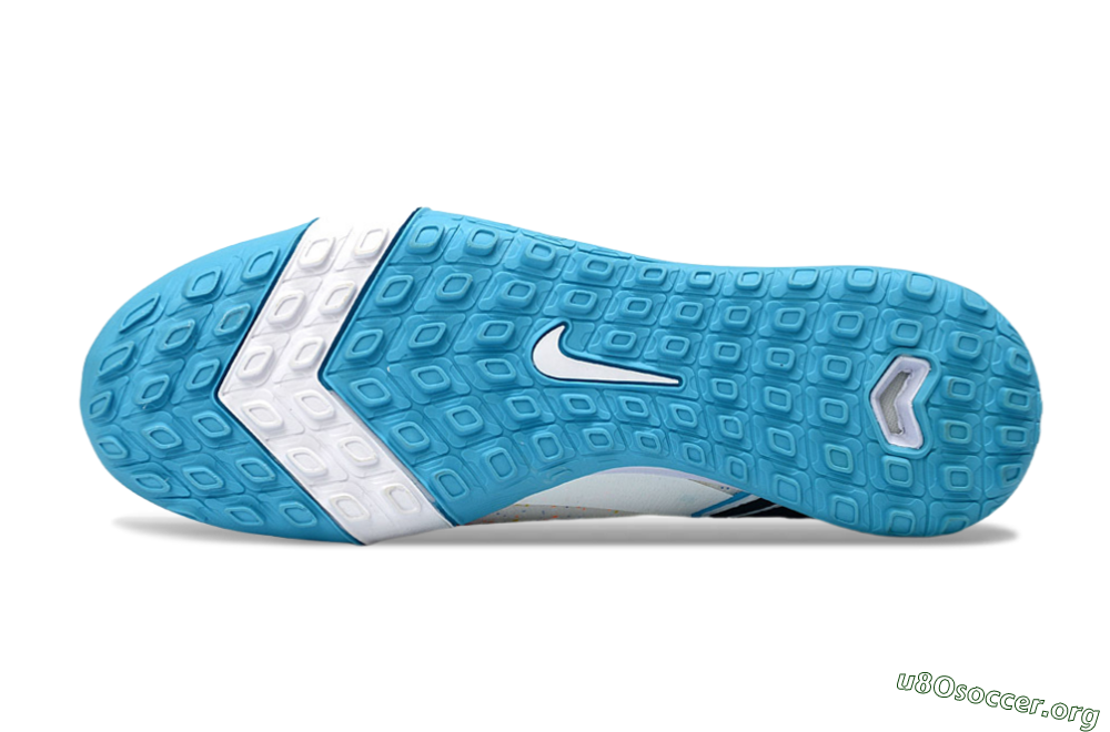 Nike Air Zoom Mercurial Vapor 16 Elite TF Football Shoes - White/Crystal Blue/Splattered Pastel 6