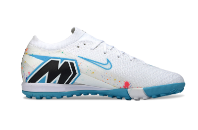Nike Air Zoom Mercurial Vapor 16 Elite TF Football Shoes - White/Crystal Blue/Splattered Pastel