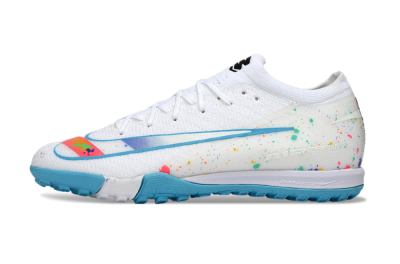 Nike Air Zoom Mercurial Vapor 16 Elite TF Football Shoes - White/Crystal Blue/Splattered Pastel