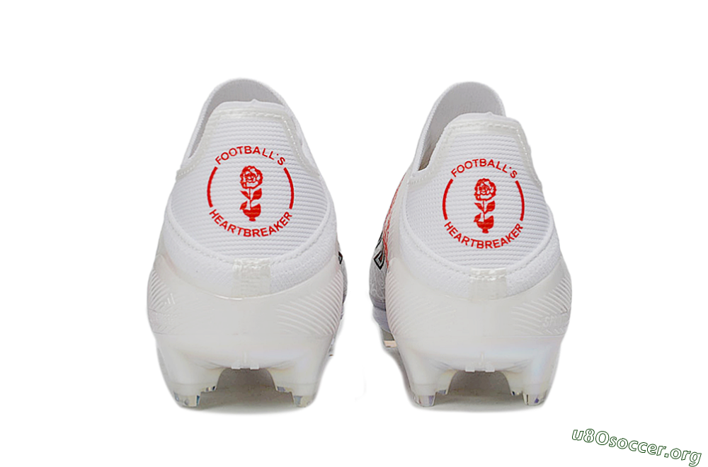 Adidas F50+ Elite Lightstrike Pro Laceless FG Football Boots - White/Crimson Red/Black 5