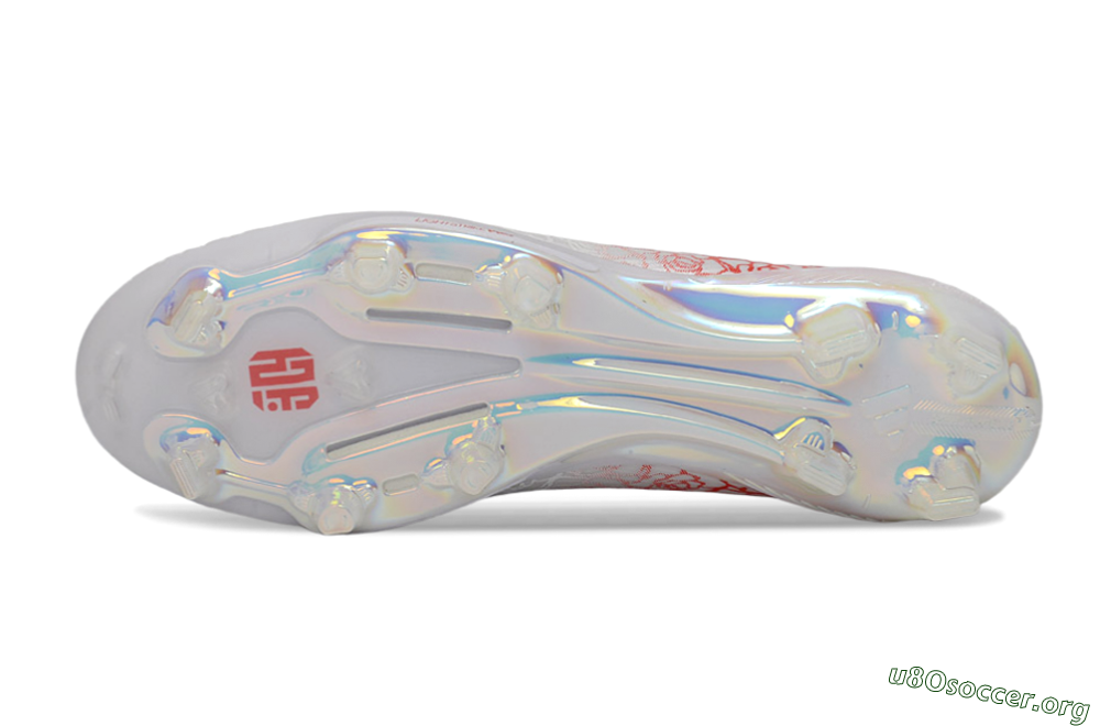 Adidas F50+ Elite Lightstrike Pro Laceless FG Football Boots - White/Crimson Red/Black 6