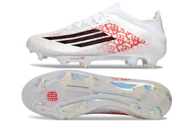 Adidas F50 Elite Lightstrike Pro FG Football Boots - White/Crimson Red/Black
