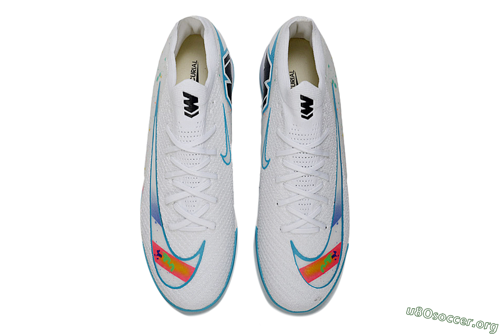 Nike Air Zoom Mercurial Vapor 16 Elite FG Football Boots - White/Splashy Multicolor/Blue Accent 4