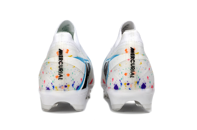 Nike Air Zoom Mercurial Vapor 16 Elite FG Football Boots - White/Splashy Multicolor/Blue Accent