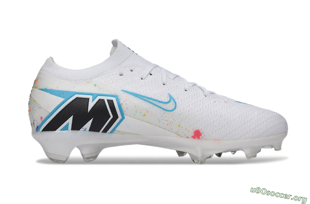 Nike Air Zoom Mercurial Vapor 16 Elite FG Football Boots - White/Splashy Multicolor/Blue Accent 7