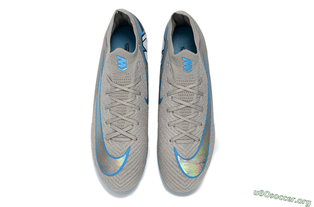 Nike Air Zoom Mercurial Vapor 16 Elite FG Football Boots - Gray/Sky Blue/Light Gray 4