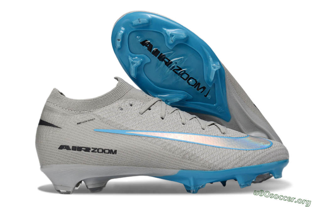 Nike Air Zoom Mercurial Vapor 16 Elite FG Football Boots - Gray/Sky Blue/Light Gray 2