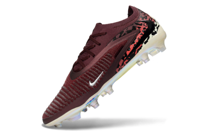 Nike Phantom 6 Elite Low FG Football Boots - Burgundy/Crimson Red/Black