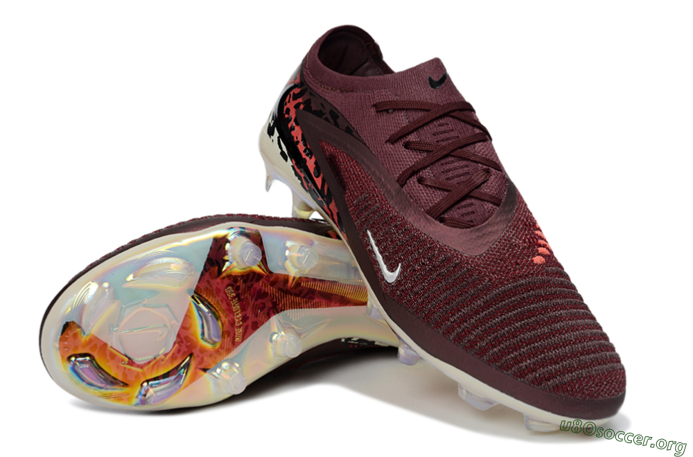 Nike Phantom 6 Elite Low FG Football Boots - Burgundy/Crimson Red/Black 0