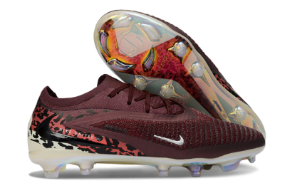 Nike Phantom 6 Elite Low FG Football Boots - Burgundy/Crimson Red/Black