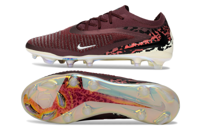 Nike Phantom 6 Elite Low FG Football Boots - Burgundy/Crimson Red/Black