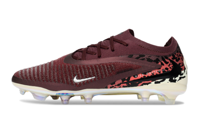 Nike Phantom 6 Elite Low FG Football Boots - Burgundy/Crimson Red/Black