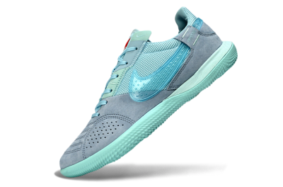Nike Street Gato IC Football Shoes - Blue/Light Blue/Soft Grey