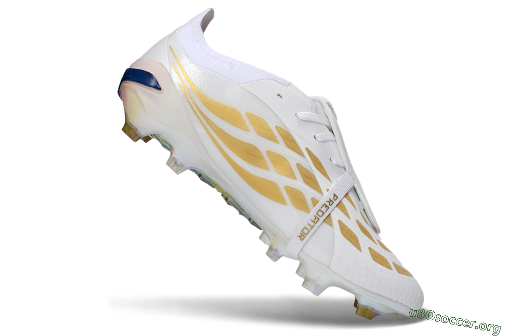 Adidas Predator 26 Elite Fold-Over Tongue FG Football Boots - White/Gold/Iridescent 4