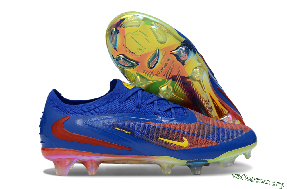 Nike Phantom 6 Elite Low FG Football Boots - Blue/Vibrant Orange/Electric Yellow 2