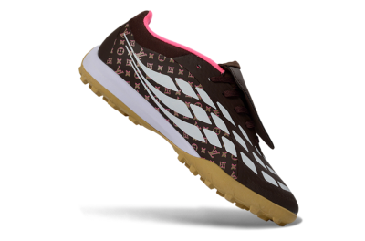 Adidas Predator 26 Elite Fold-Over Tongue TF Football Shoes - Brown/Soft Pink/Golden Beige