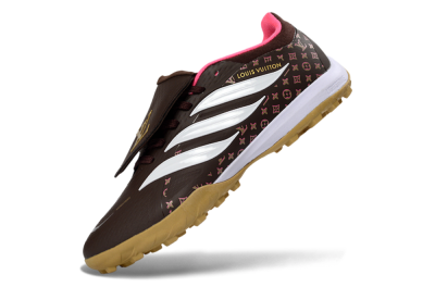 Adidas Predator 26 Elite Fold-Over Tongue TF Football Shoes - Brown/Soft Pink/Golden Beige