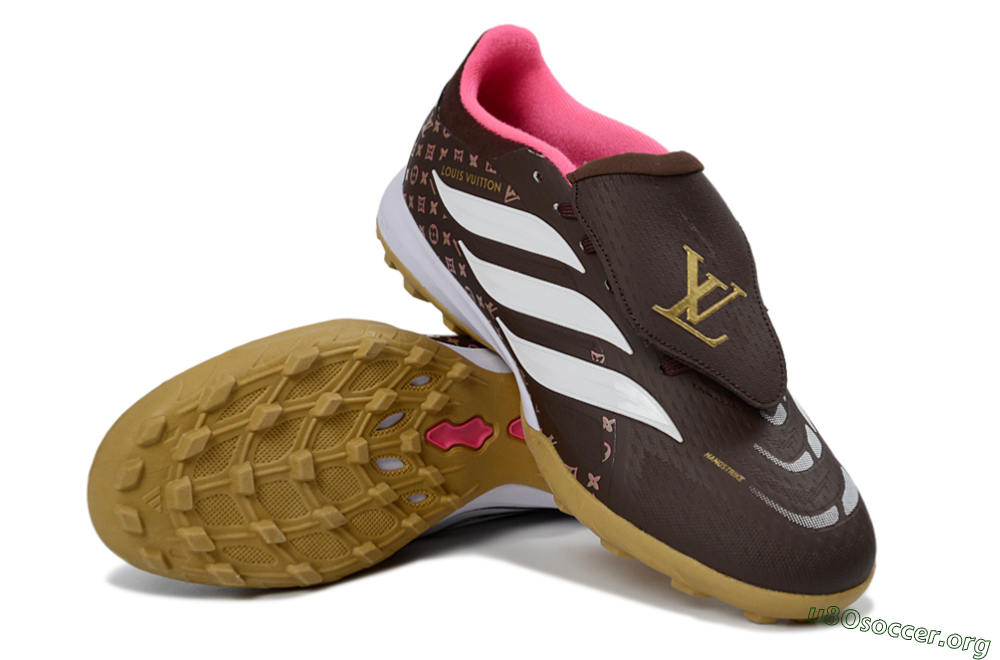 Adidas Predator 26 Elite Fold-Over Tongue TF Football Shoes - Brown/Soft Pink/Golden Beige 0