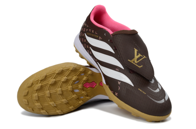 Adidas Predator 26 Elite Fold-Over Tongue TF Football Shoes - Brown/Soft Pink/Golden Beige
