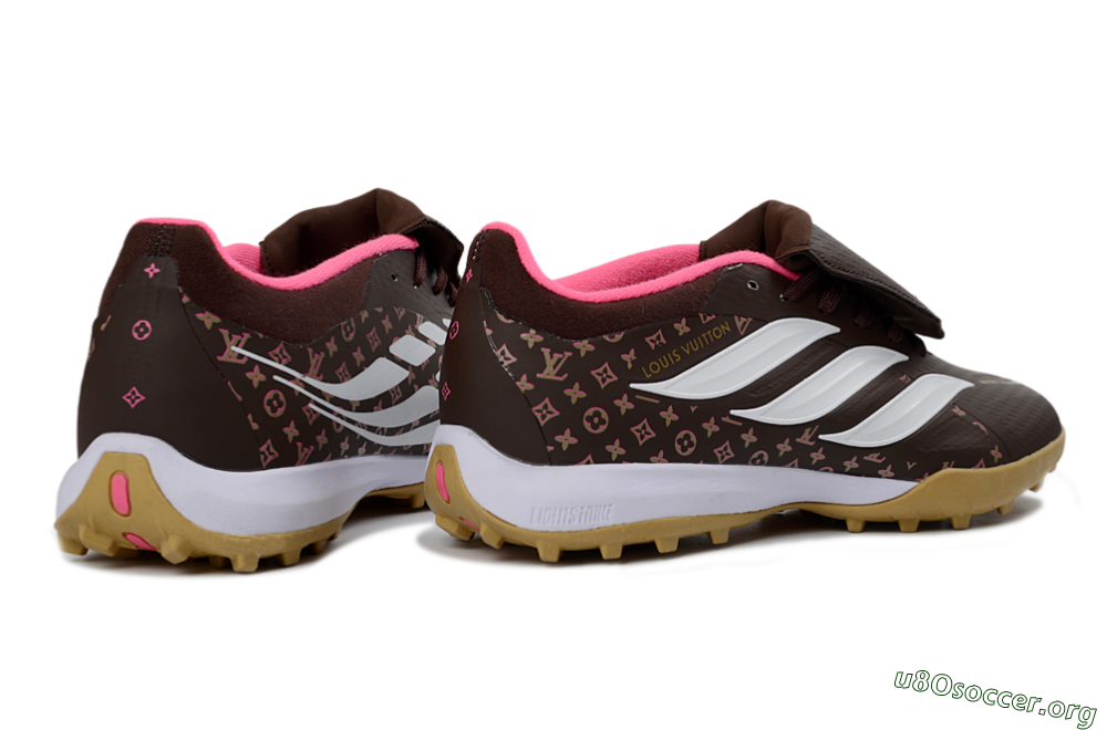 Adidas Predator 26 Elite Fold-Over Tongue TF Football Shoes - Brown/Soft Pink/Golden Beige 6