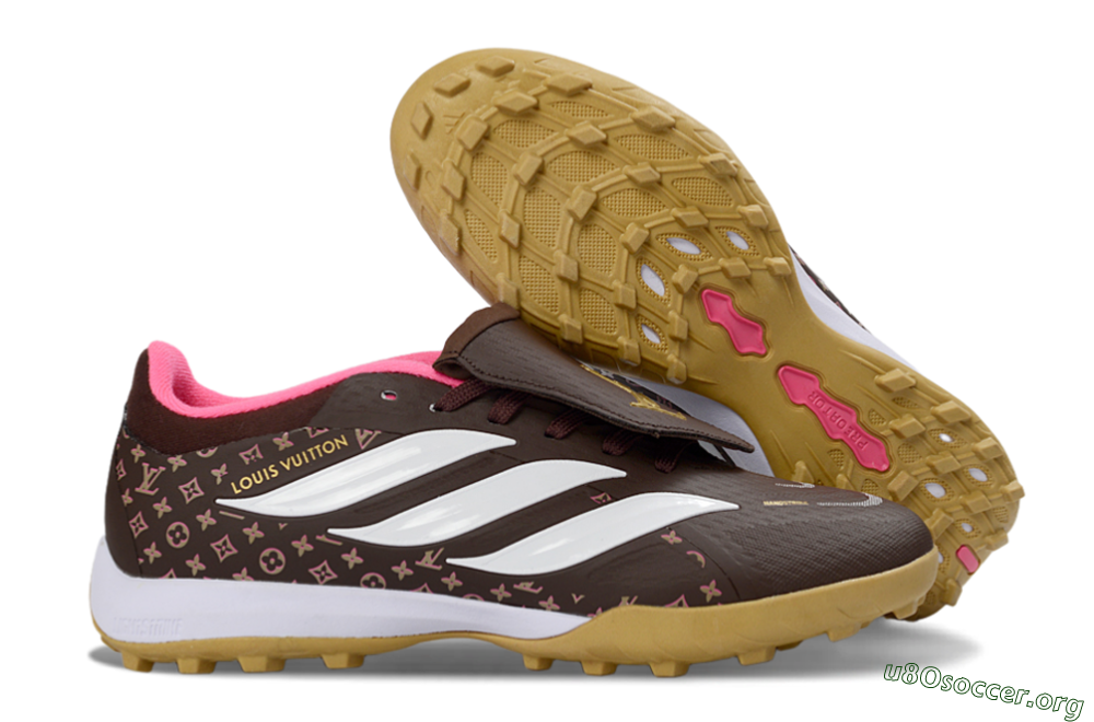 Adidas Predator 26 Elite Fold-Over Tongue TF Football Shoes - Brown/Soft Pink/Golden Beige 2