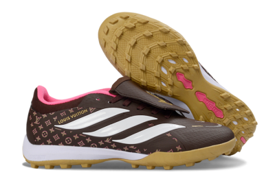 Adidas Predator 26 Elite Fold-Over Tongue TF Football Shoes - Brown/Soft Pink/Golden Beige