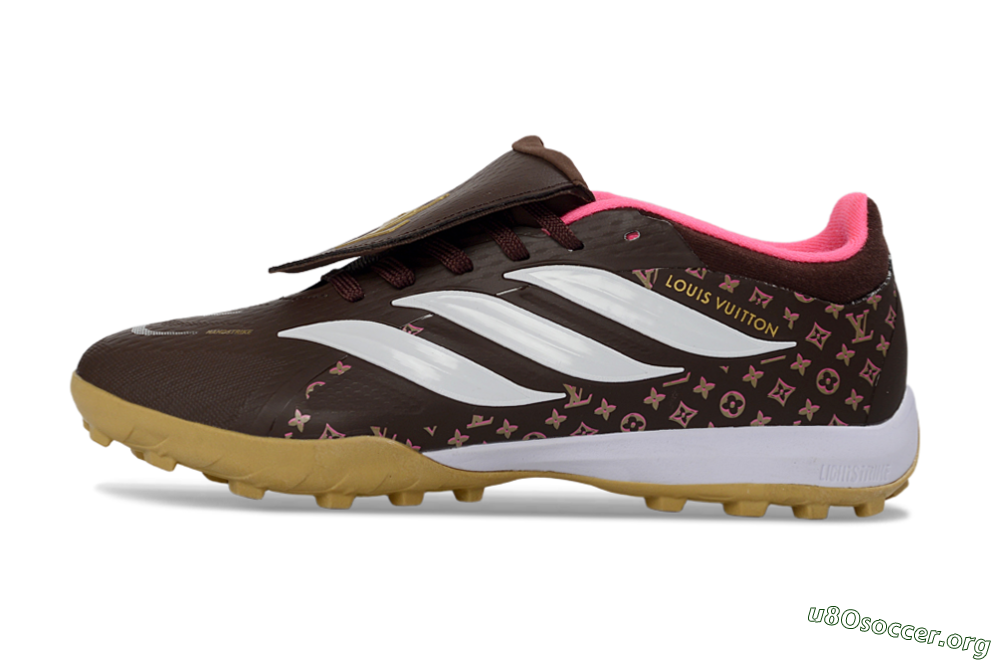 Adidas Predator 26 Elite Fold-Over Tongue TF Football Shoes - Brown/Soft Pink/Golden Beige 3
