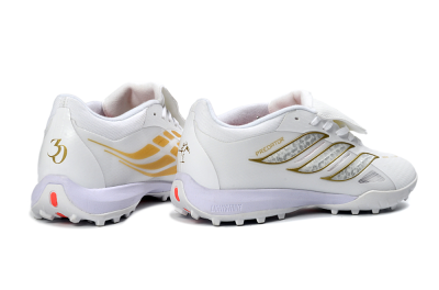 Adidas Predator 26 Elite Fold-Over Tongue TF Football Shoes - White/Gold Metallic/Light Purple