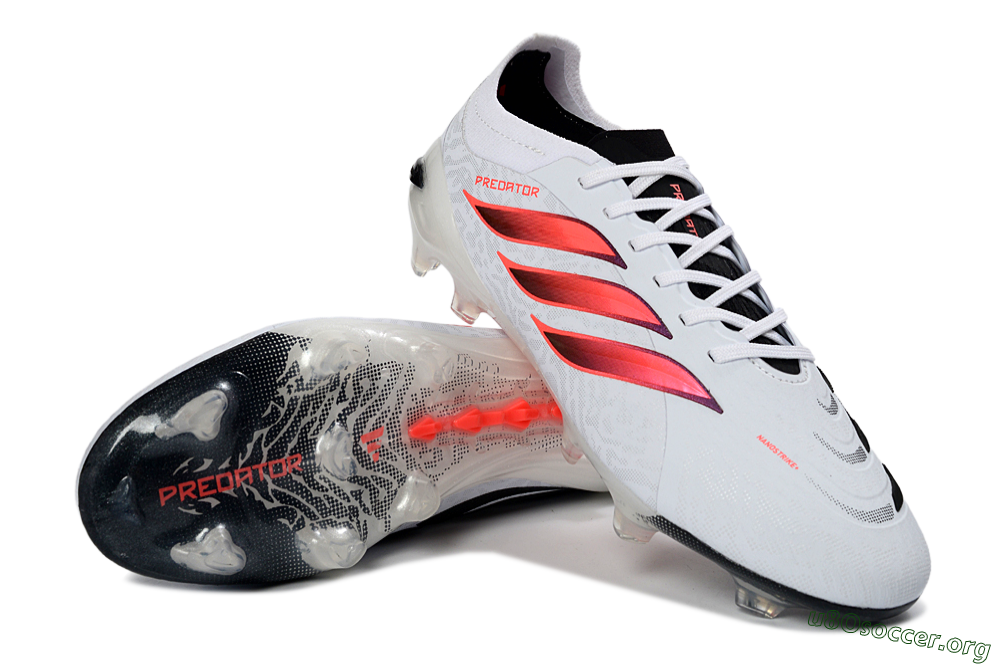 Adidas Predator 26 Elite FG Football Boots - White/Vibrant Red/Black 0
