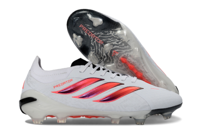 Adidas Predator 26 Elite FG Football Boots - White/Vibrant Red/Black