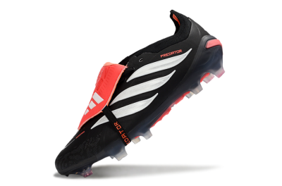 Adidas Predator 26 Elite Fold-Over Tongue FG Football Boots - Black/Electric Red/Silver