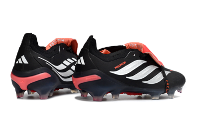 Adidas Predator 26 Elite Fold-Over Tongue FG Football Boots - Black/Electric Red/Silver