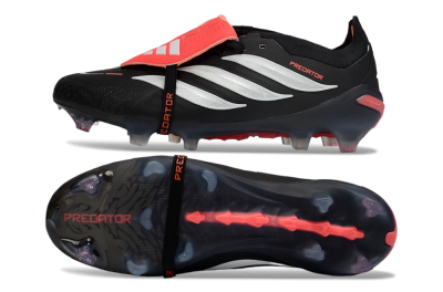 Adidas Predator 26 Elite Fold-Over Tongue FG Football Boots - Black/Electric Red/Silver