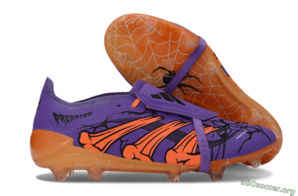 UFL x Adidas Predator 25 Elite Fold-Over Tongue FG Football Boots - Purple/Burnt Orange/Spider Black 2